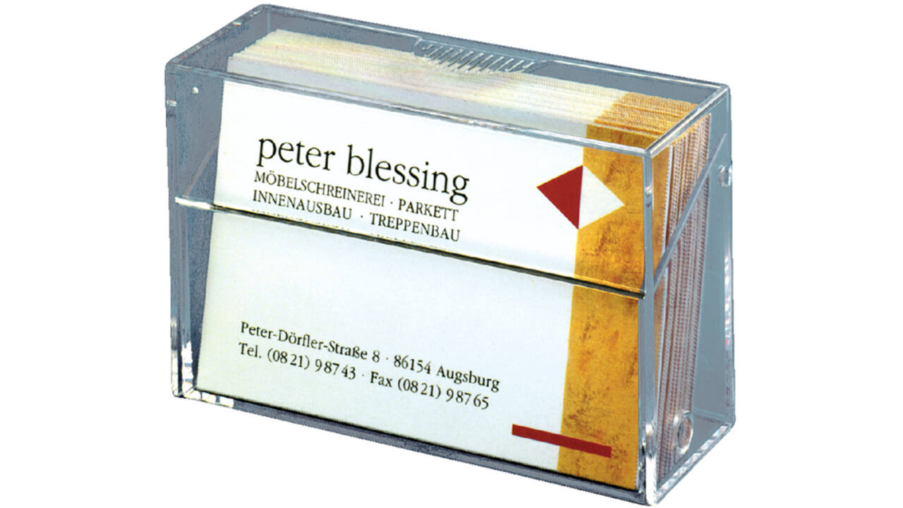 Visitekaartbox Sigel VA110 voor 100 kaarten 86x56mm acryl glashelder