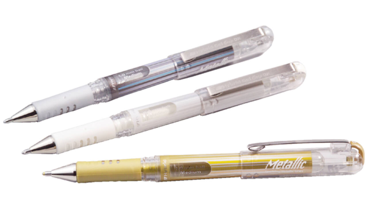 Gelschrijver Pentel K230M medium metallic zilver
