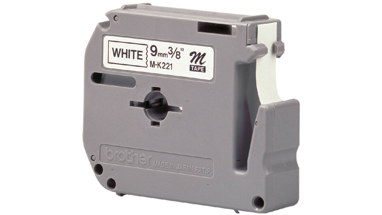 Labeltape Brother P-touch M-K221 9mm zwart op wit