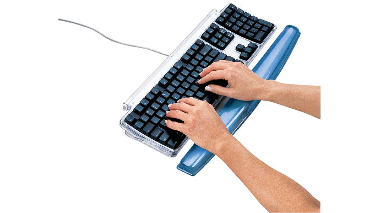 Polssteun toetsenbord Fellowes Crystals gel transparant blauw