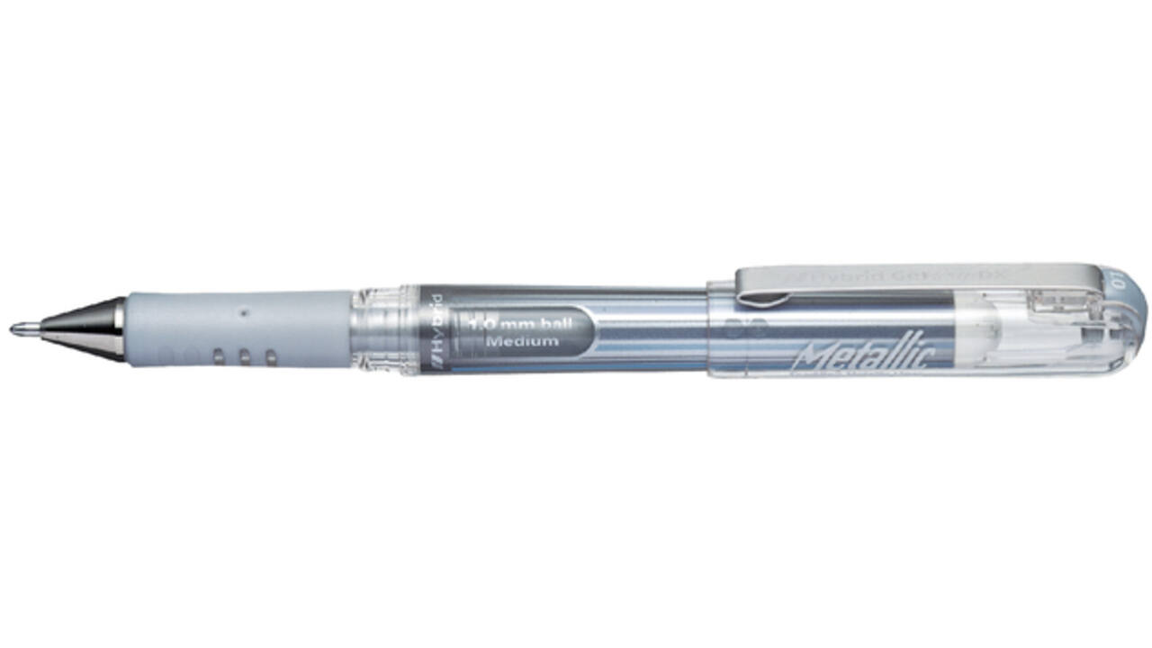 Gelschrijver Pentel K230M medium metallic zilver