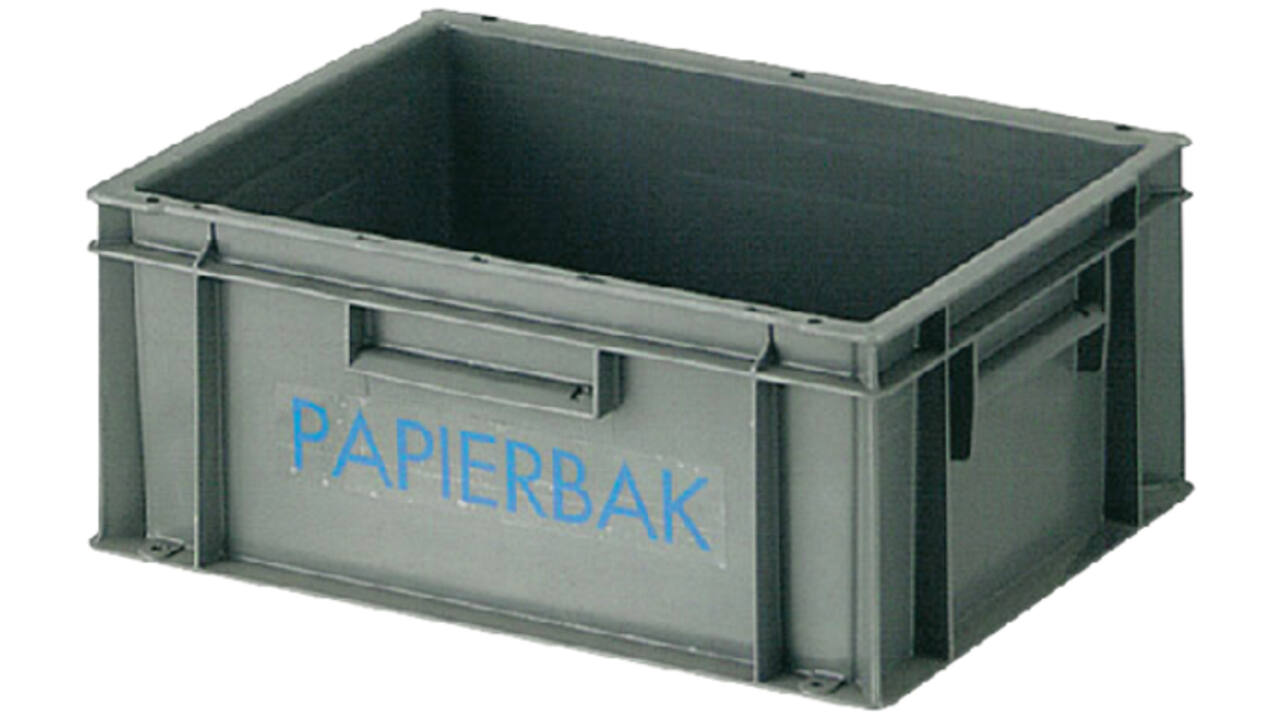Papierverzamelbak kunststof 40x30x17.5cm grijs