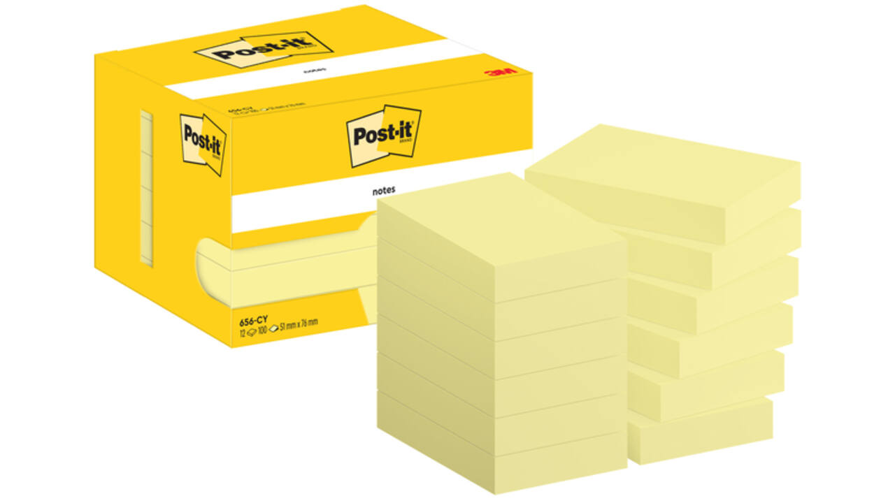 Memoblok Post-it 656 51x76mm canary yellow