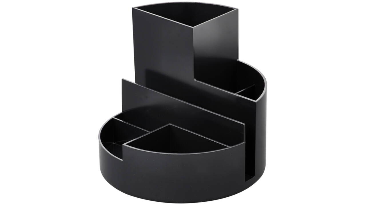 Pennenkoker MAULroundbox Blauwe Engel recycled 6 vaks zwart