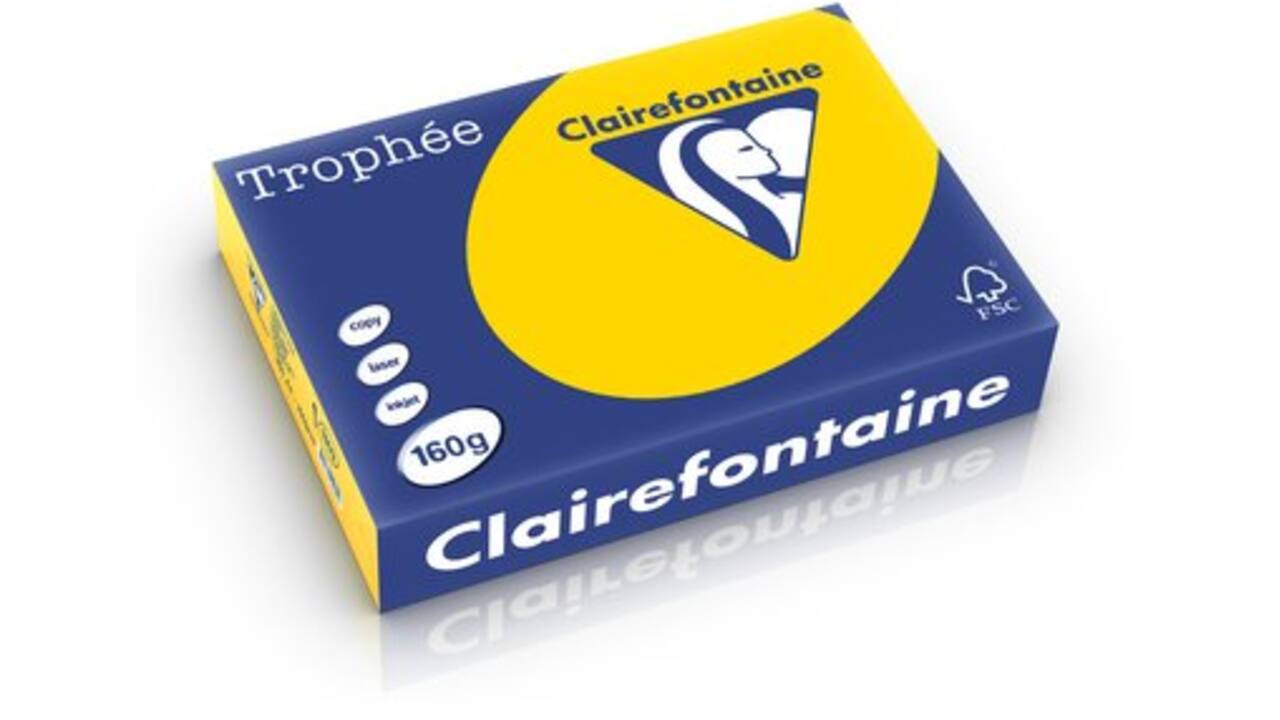 Kopieerpapier Clairefontaine Trophee 80gr goudgeel A4