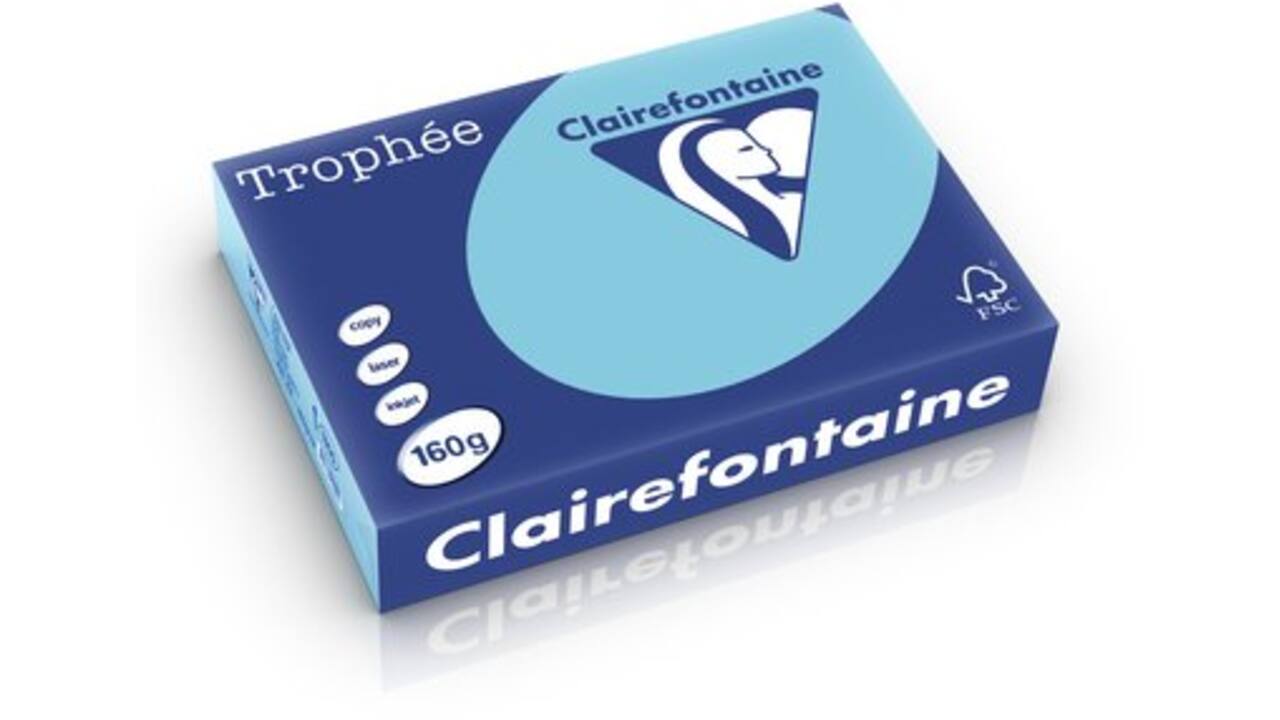Kopieerpapier Clairefontaine Trophee 80gr helblauw A4