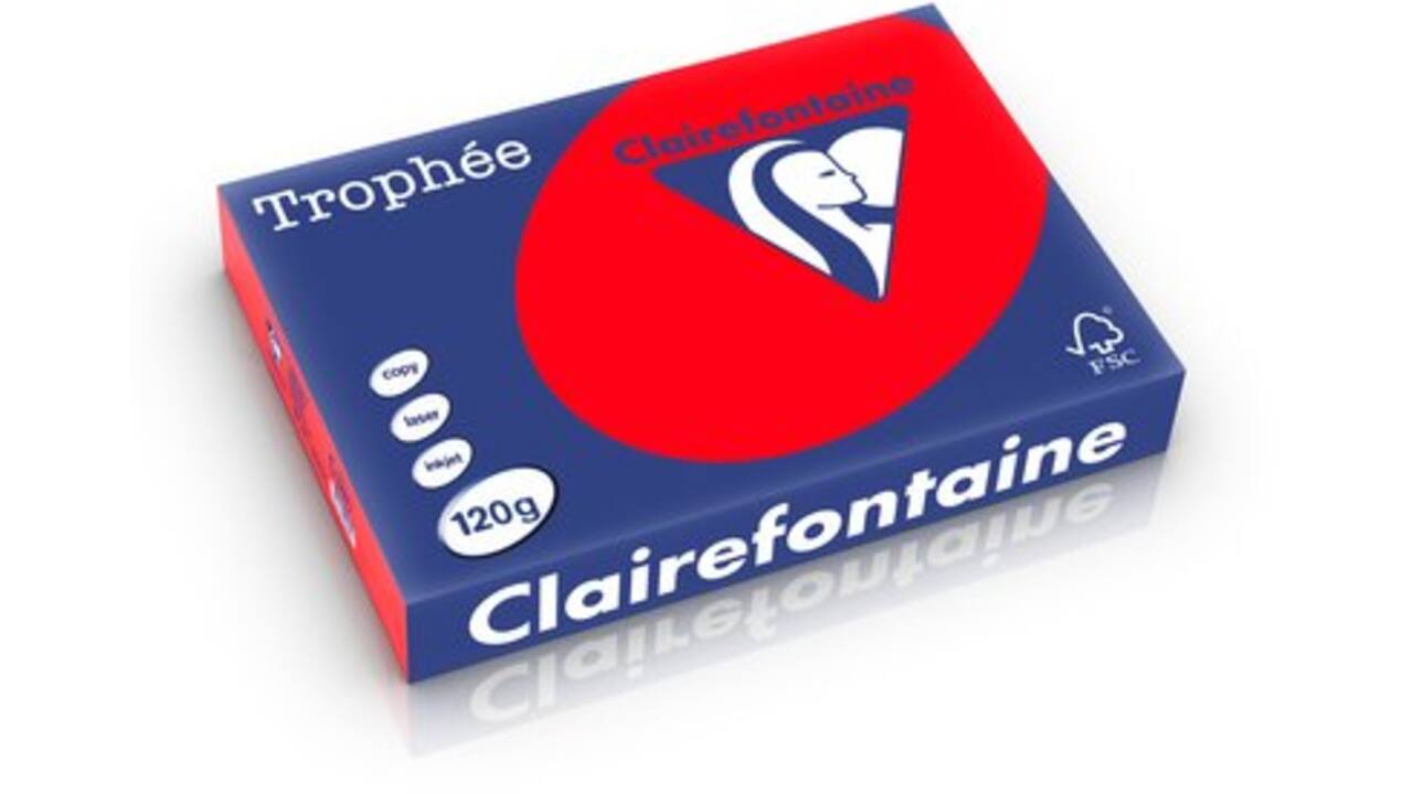 Kopieerpapier Clairefontaine Trophee 80gr koraalrood A4