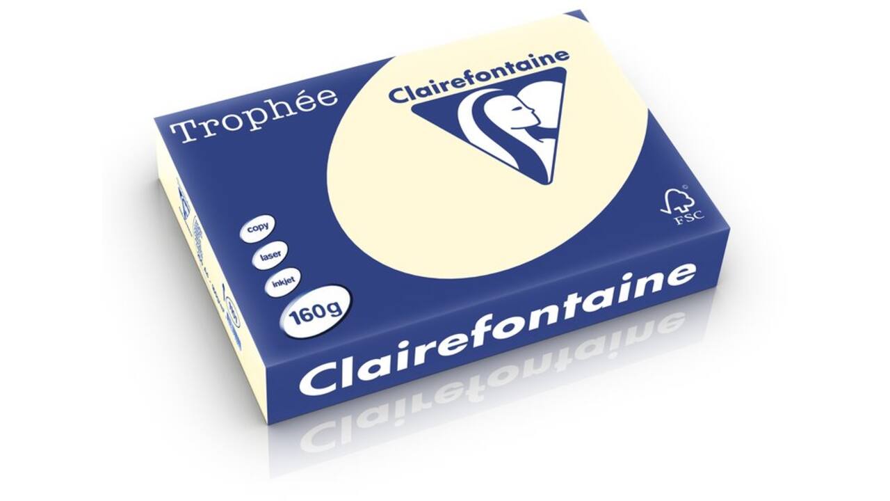 Kopieerpapier Clairefontaine Trophee (BE) pastel 80gr creme 1871 A4