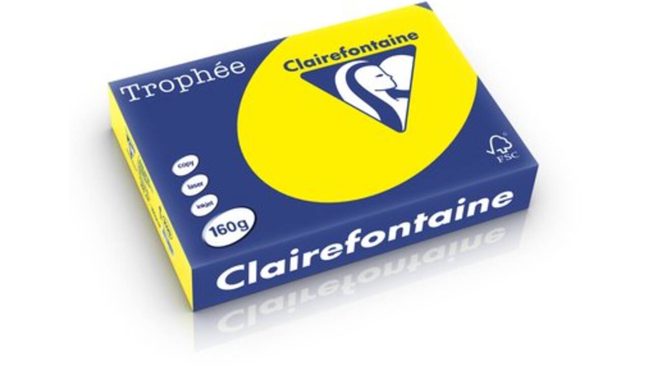 Kopieerpapier Clairefontaine Trophee 120gr zonnegeel A2 1292