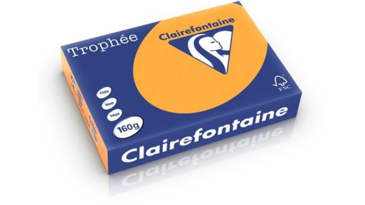 Kopieerpapier Clairefontaine Trophee 80gr A4 pastel oranje