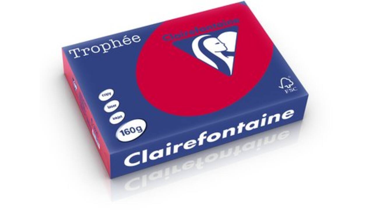 Kopieerpapier Clairefontaine Trophee (BE) 120gr A4 kersenrood