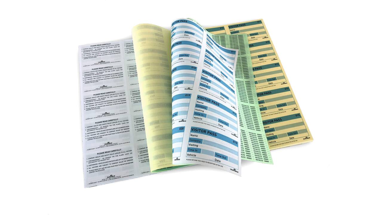 Durable Visitors Book 100 Navulling, Naamkaartjes 60 × 90 mm, Wit