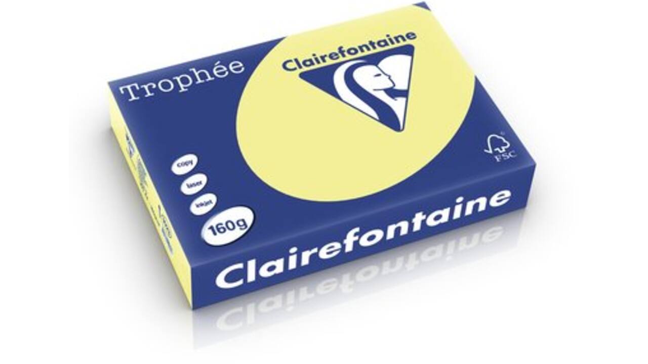 Kopieerpapier Clairefontaine Trophee (BE) 120gr citroengeel A4 1207