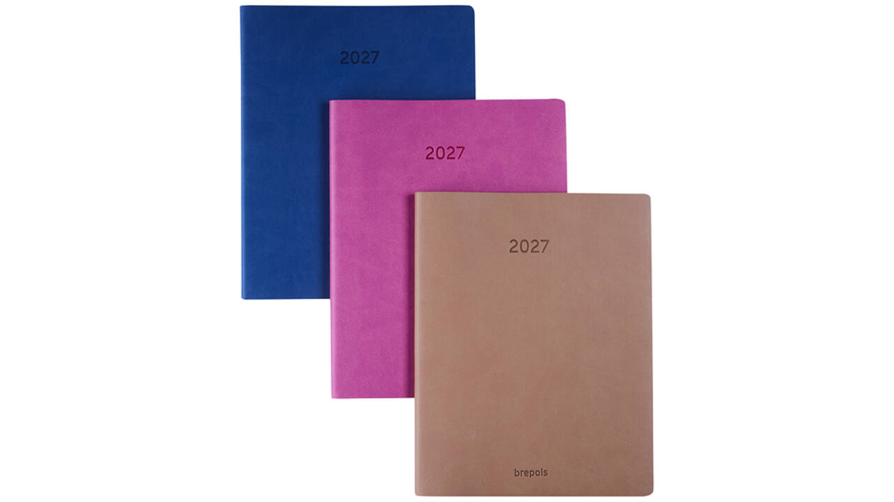 Agenda 2027 Brepols Timing Colora 7dagen/2pag taupe, roze, donkerblauw