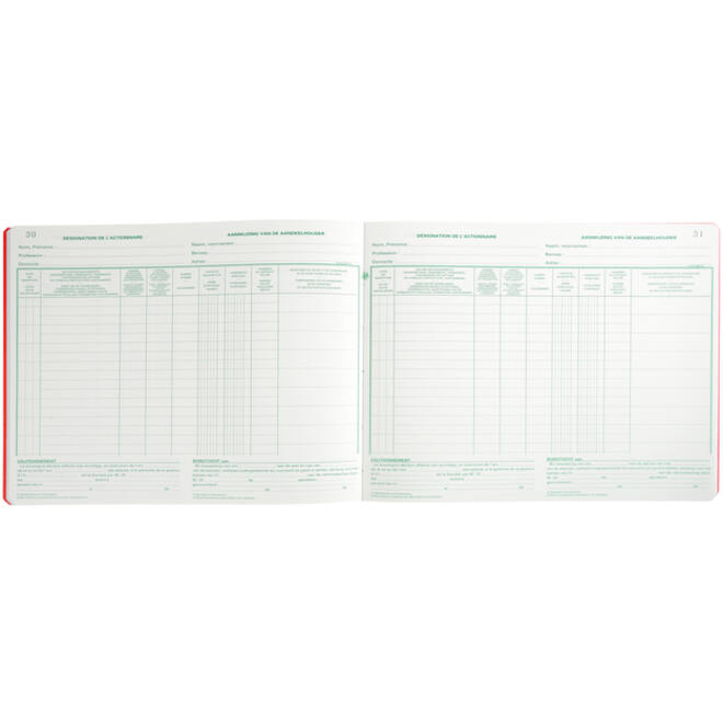 Register Piqure aandeelhouder NV/SA 250x320mm 80vel groen