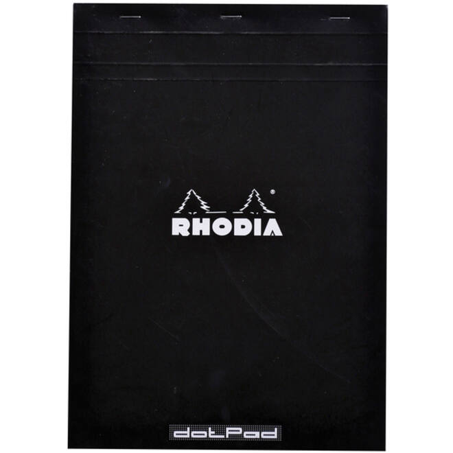 Schrijfblok Rhodia A4 dots 80 vel 90gr zwart