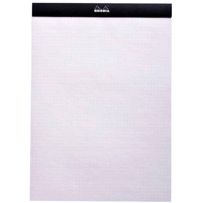 Schrijfblok Rhodia A4 dots 80 vel 90gr zwart