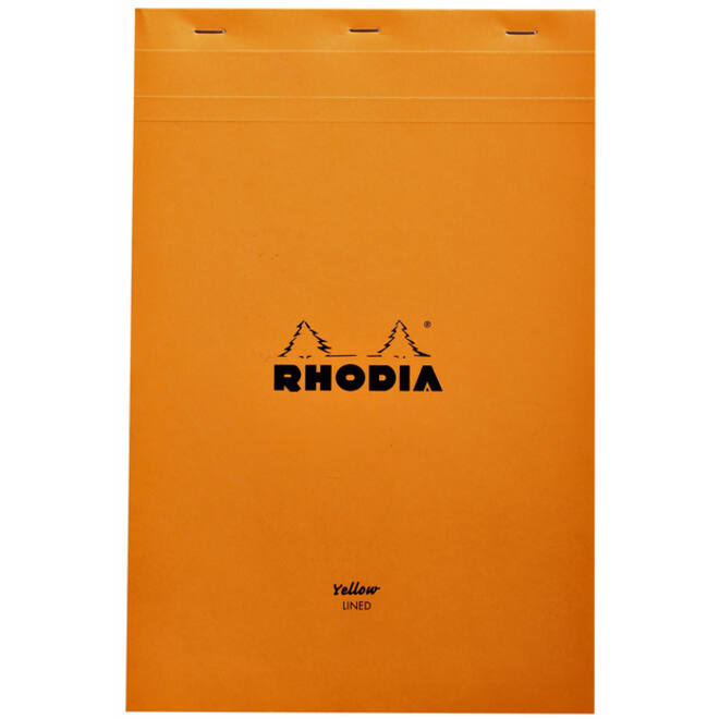 Schrijfblok Rhodia A4 lijn 80 vel 80gr geel