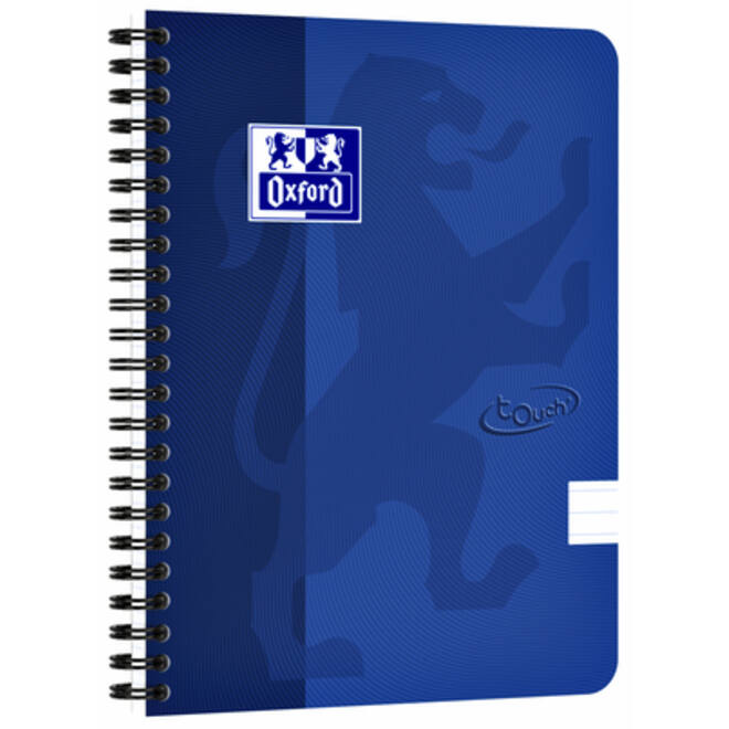 Spiraalblok Oxford Touch A5 lijn 140 pagina's 80gr blauw