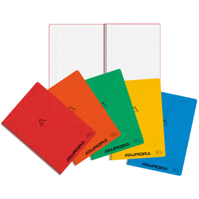 Schrift Aurora A4 lijn 120 pagina's 80gr assorti