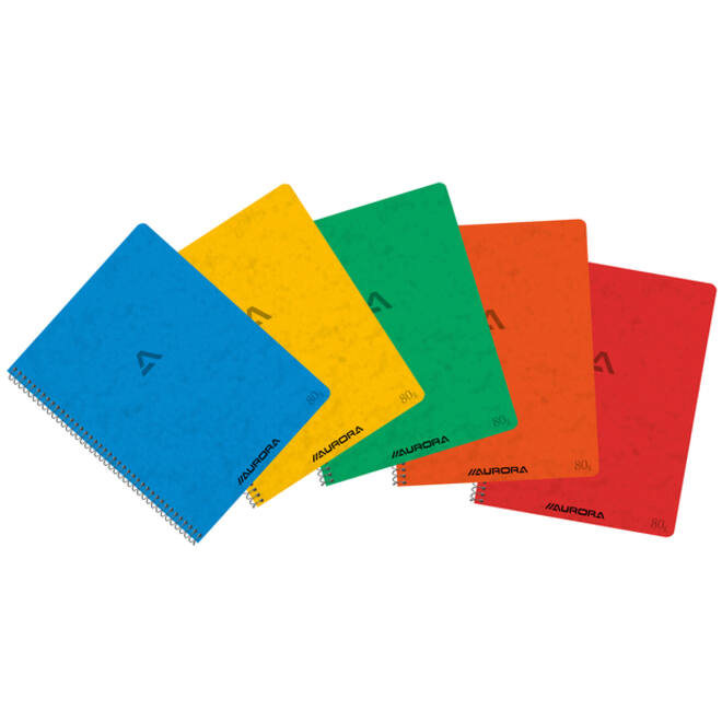Schrift Aurora 210x165mm lijn 120 pagina's 80gr assorti