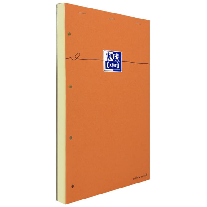Cursusblok Oxford Orange Notepad A4+ lijn 4-gaats 160 pagina's 80gr oranje