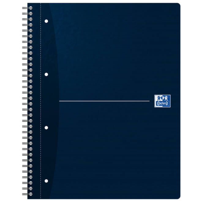 Collegeblok Oxford Office Essentials A4+ lijn 4-gaats 180 pagina's 80gr assorti