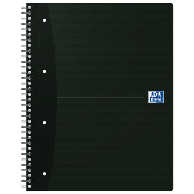 Collegeblok Oxford Office Essentials A4+ lijn 4-gaats 180 pagina's 80gr assorti