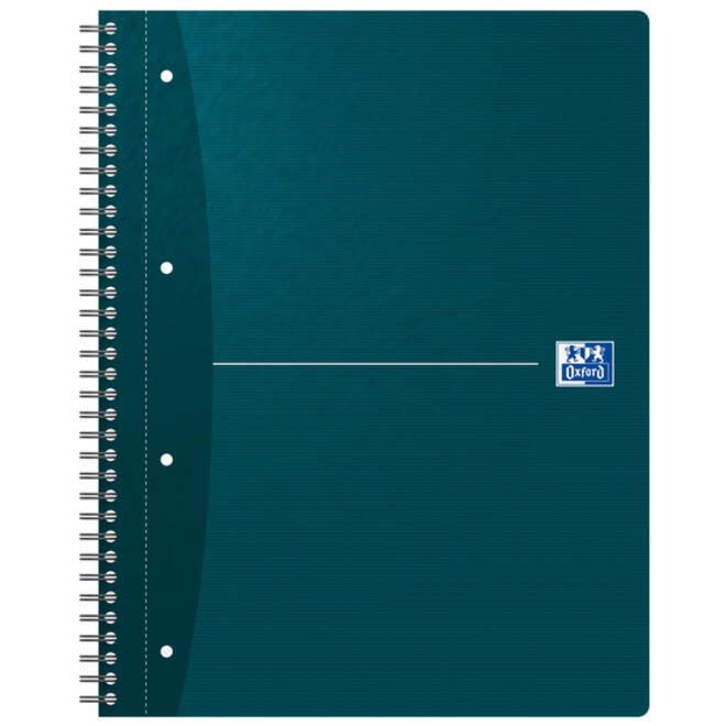 Collegeblok Oxford Office Essentials A4+ lijn 4-gaats 180 pagina's 80gr assorti