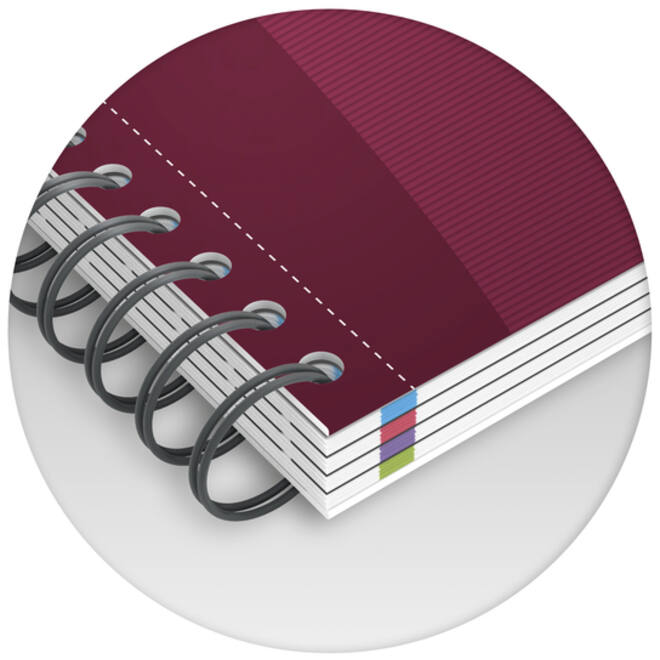 Collegeblok Oxford Office Essentials European book A4+ 4-gaats 120 vel assorti
