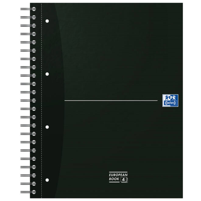 Collegeblok Oxford Office Essentials European book A4+ 4-gaats 120 vel assorti