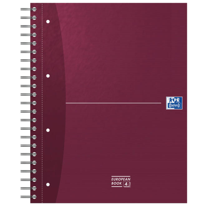 Collegeblok Oxford Office Essentials European book A4+ 4-gaats 120 vel assorti