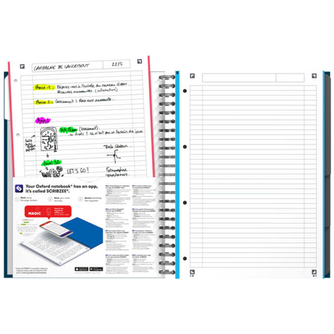 Collegeblok Oxford Office Essentials European book A4+ 4-gaats 120 vel assorti