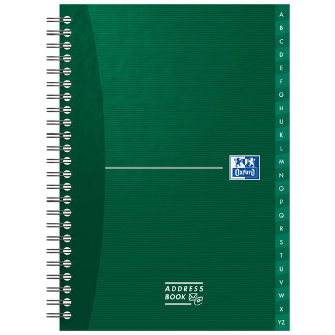 Adresboek Oxford Office Essentials A5 72vel dubbelspiraal assorti
