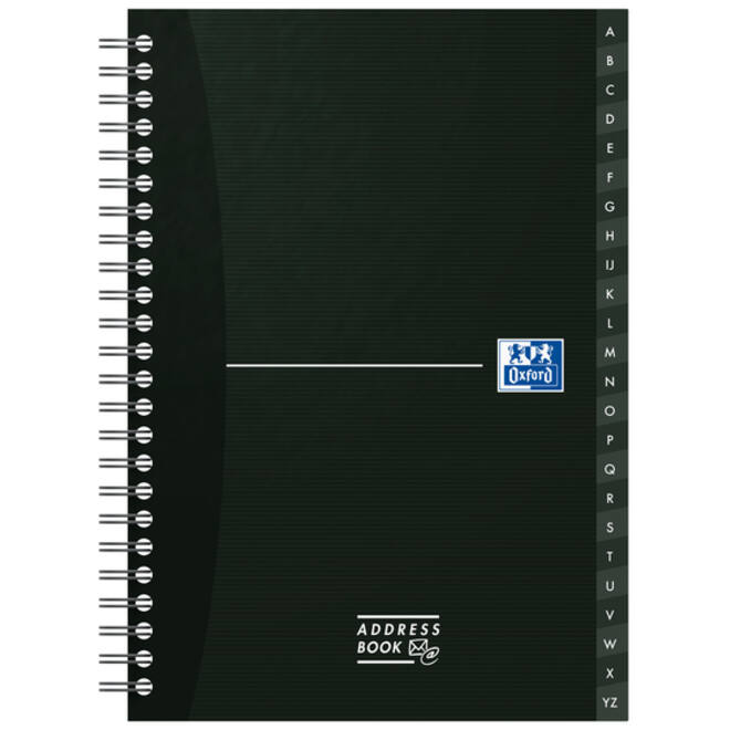 Adresboek Oxford Office Essentials A5 72vel dubbelspiraal assorti