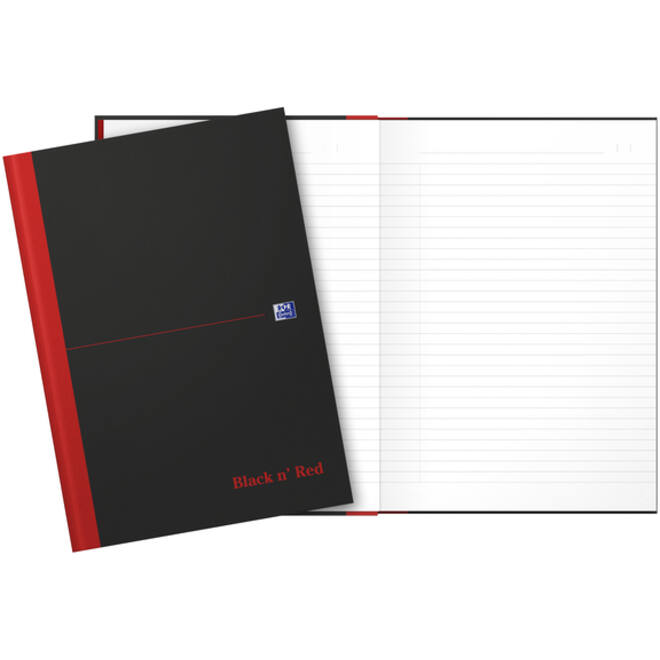 Notitieboek Oxford Black n' Red A4 96vel lijn