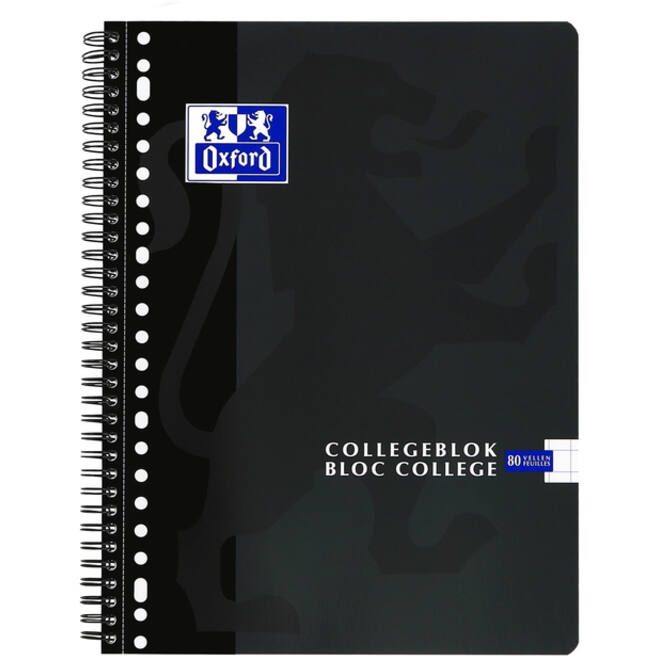 Collegeblok Oxford School A4 ruit 10x10mm 23-gaats 160 pagina's 80gr assorti