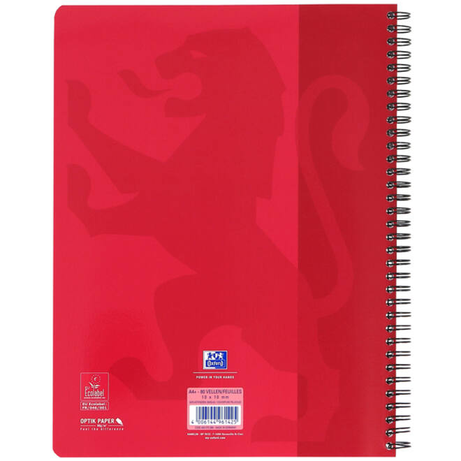 Collegeblok Oxford School A4 ruit 10x10mm 23-gaats 160 pagina's 80gr assorti