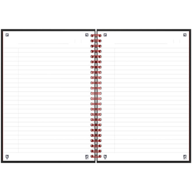Spiraalblok Oxford Black n' Red A5 lijn 140 pagina's 80gr