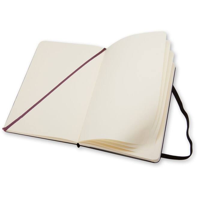 Notitieboek Moleskine large 130x210mm blanco hard cover zwart