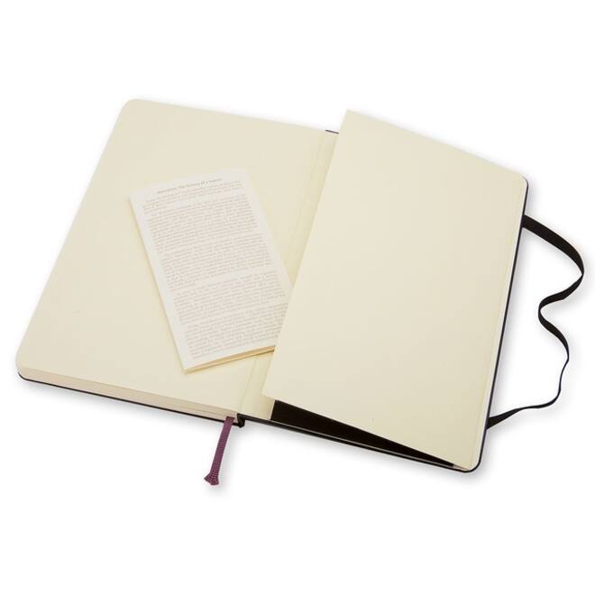 Notitieboek Moleskine large 130x210mm blanco hard cover zwart