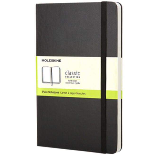 Notitieboek Moleskine pocket 90x140mm blanco hard cover zwart