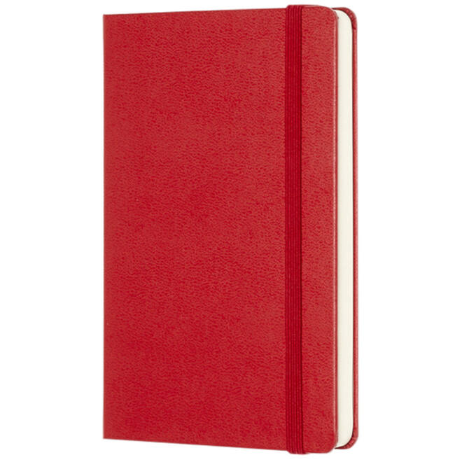 Notitieboek Moleskine pocket 90x140mm blanco hard cover rood