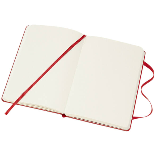 Notitieboek Moleskine pocket 90x140mm blanco hard cover rood