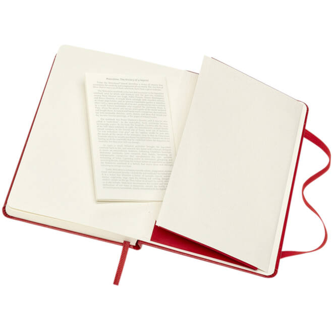 Notitieboek Moleskine pocket 90x140mm blanco hard cover rood