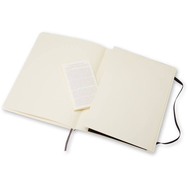 Notitieboek Moleskine XL 190x250mm blanco soft cover zwart