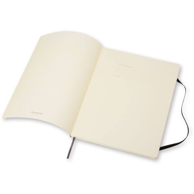 Notitieboek Moleskine XL 190x250mm blanco soft cover zwart