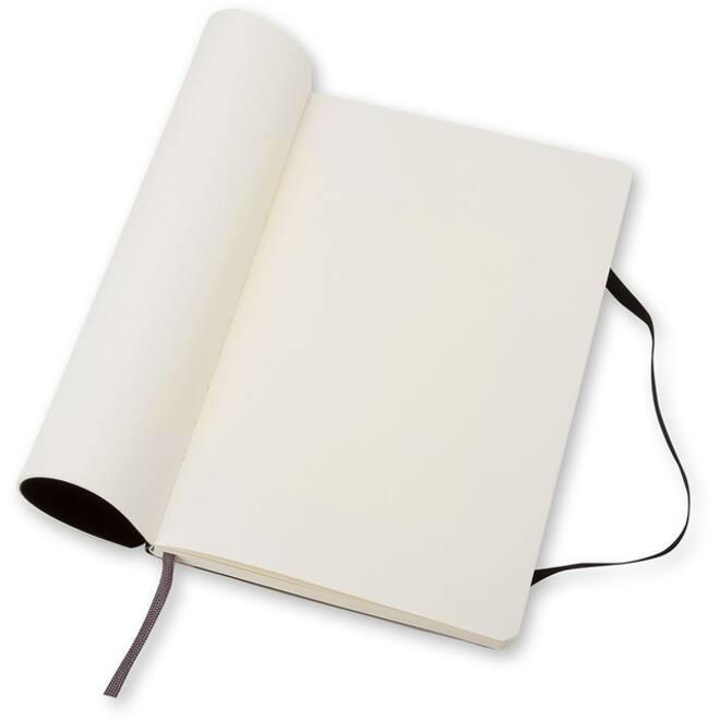 Notitieboek Moleskine large 130x210mm blanco soft cover zwart