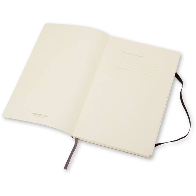 Notitieboek Moleskine large 130x210mm blanco soft cover zwart