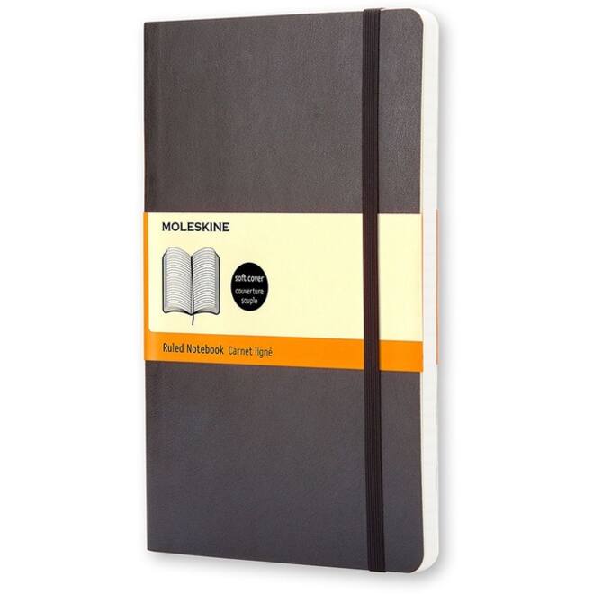 Notitieboek Moleskine pocket 90x140mm lijn soft cover zwart